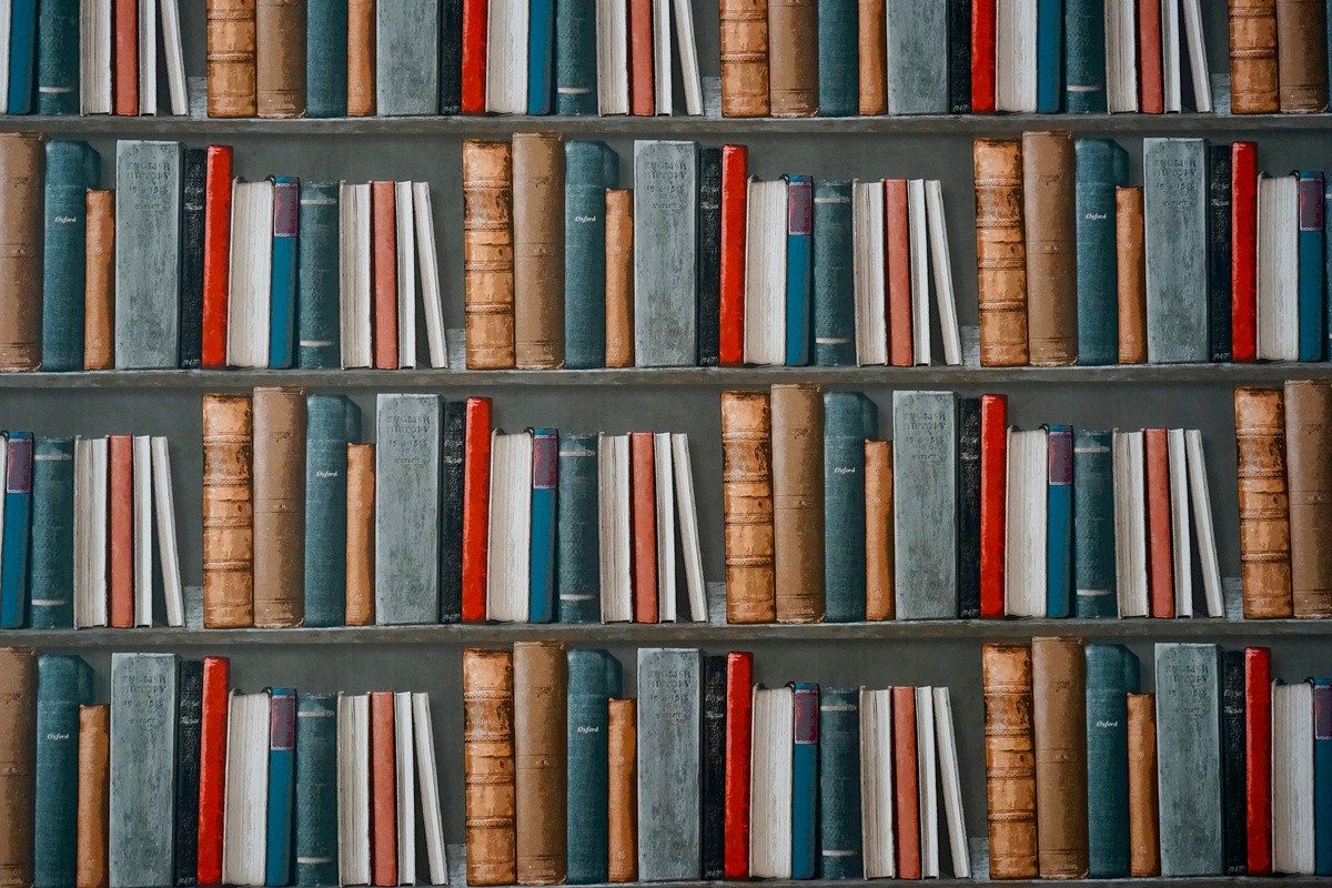 A collection of books representing literature and close reading